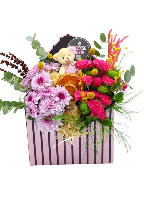 1201=Teddy bear and flowers in envelope