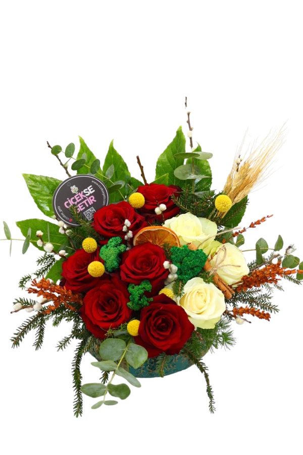 1365=Red and white rose arrangement - Image 2